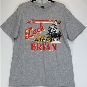 Zach Bryan Graphic T-Shirt Gray Cowboy Music Size Large